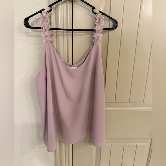 Nordstrom Rack Tops - Nordstrom Rack Blush Pink Adobe Eyelet Trim double layer Blouse size large